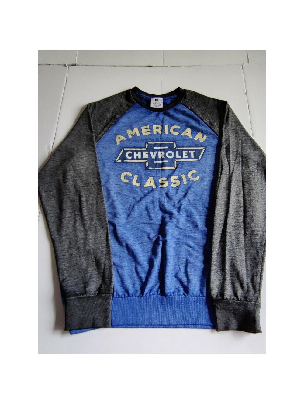 Chevrolet American Classic Official GM Long Sleeve T-Shirt Blue Gray Mens Size M